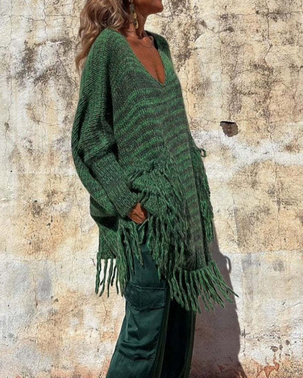 Boho Fringe Knit Sweater