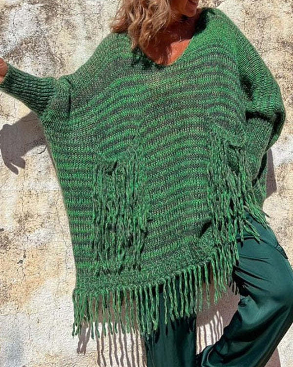 Boho Fringe Knit Sweater