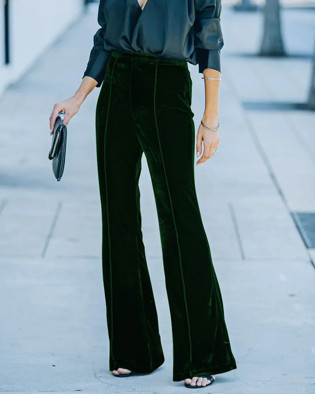 Velvet Allure Flare Pants