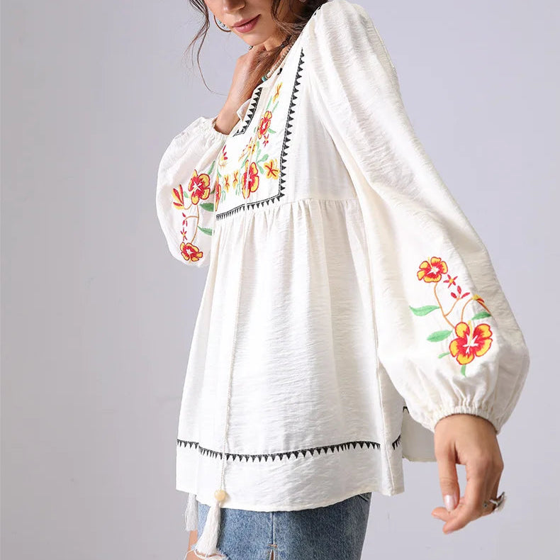 Camila Folk Bloom Blouse