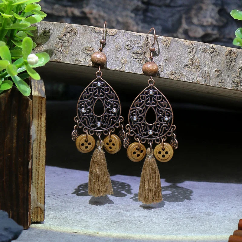 Wooden Drop Dangle Earrings