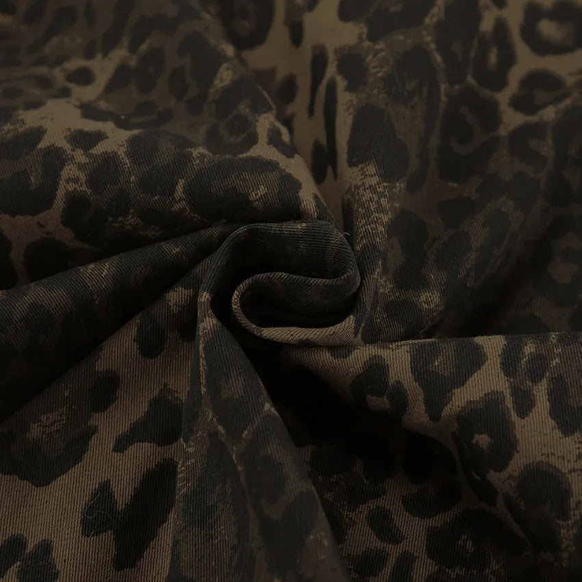 Vintage Leopard Print Shirt Jacket