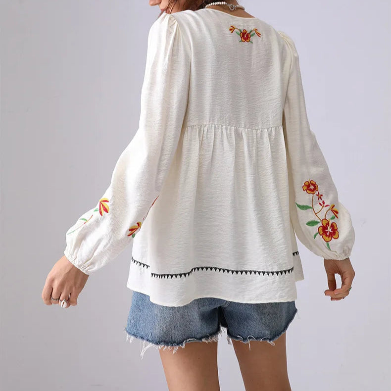 Camila Folk Bloom Blouse