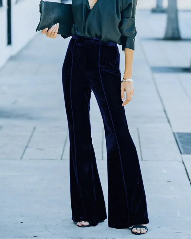 Velvet Allure Flare Pants