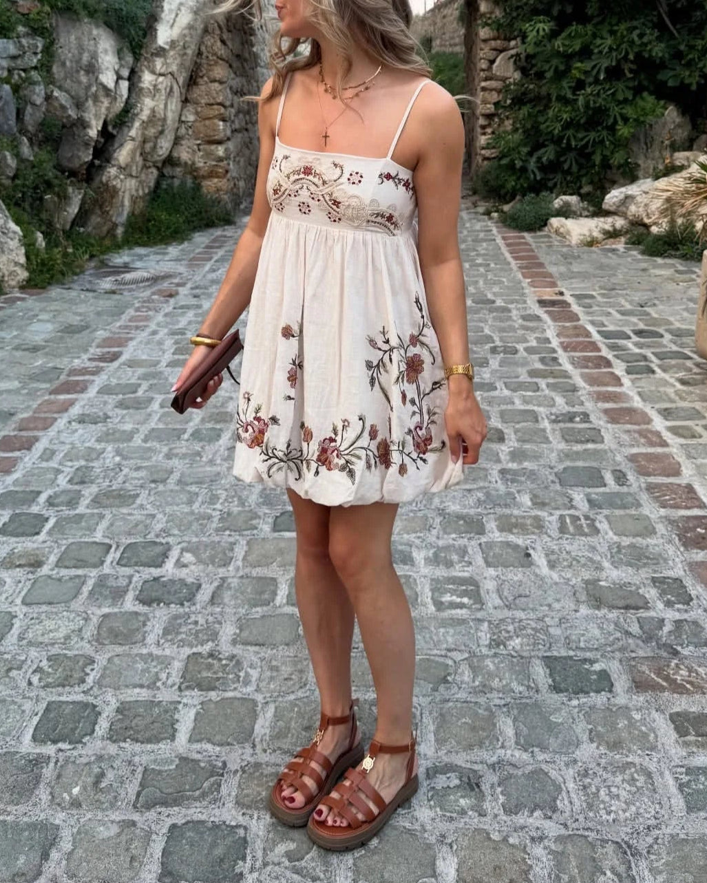 Solana Embroidered Mini Dress