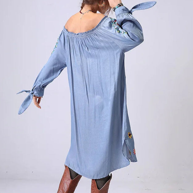 Indigo Bloom Denim Dress