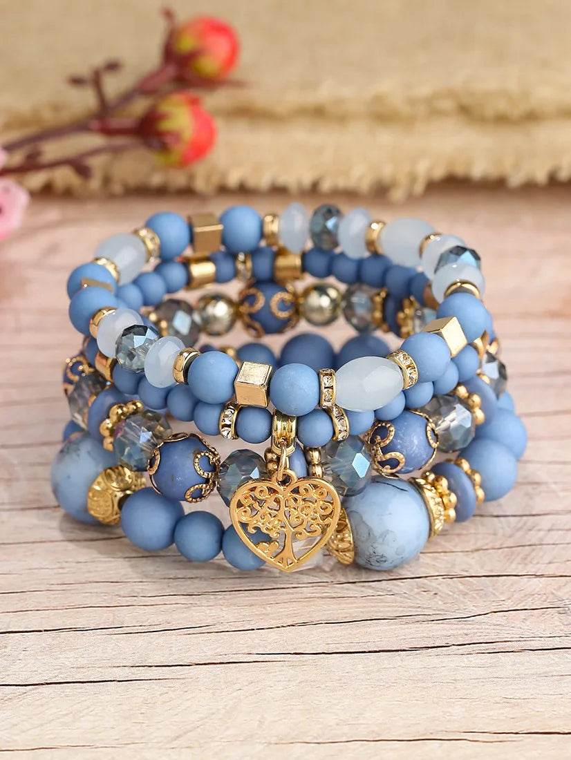 Boho Tree Charm Bracelet Set