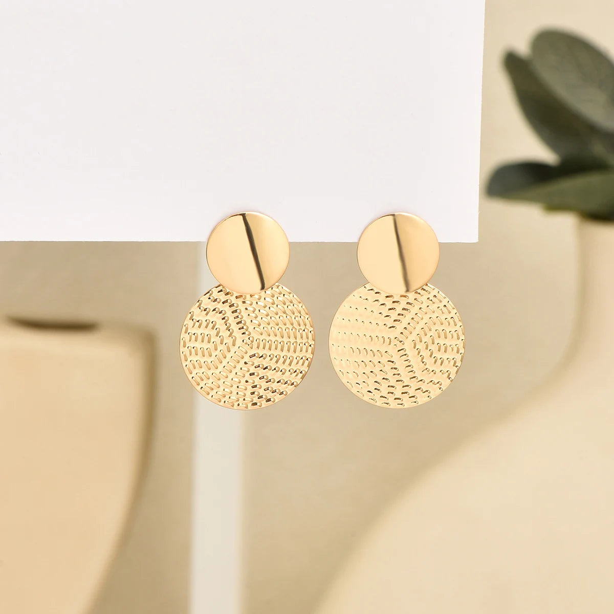 Boho Metal Round Earrings
