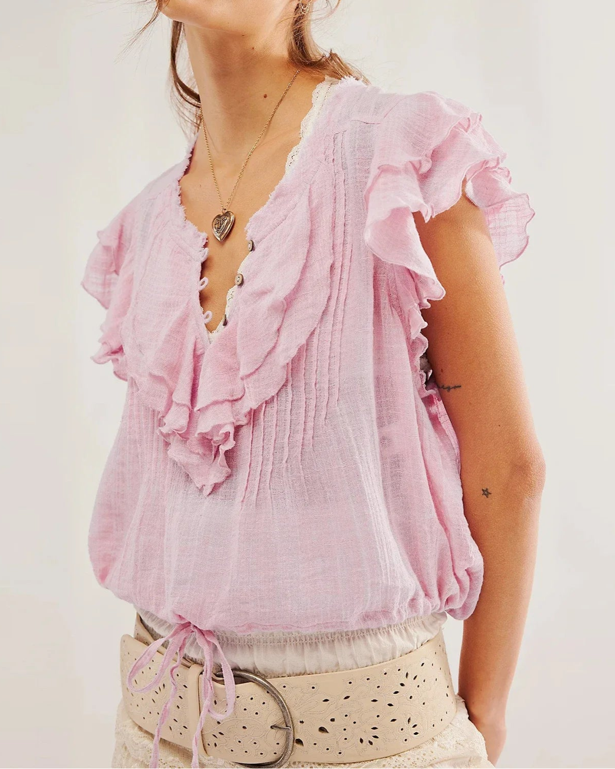 Solea Ruffle Charm Crop Top