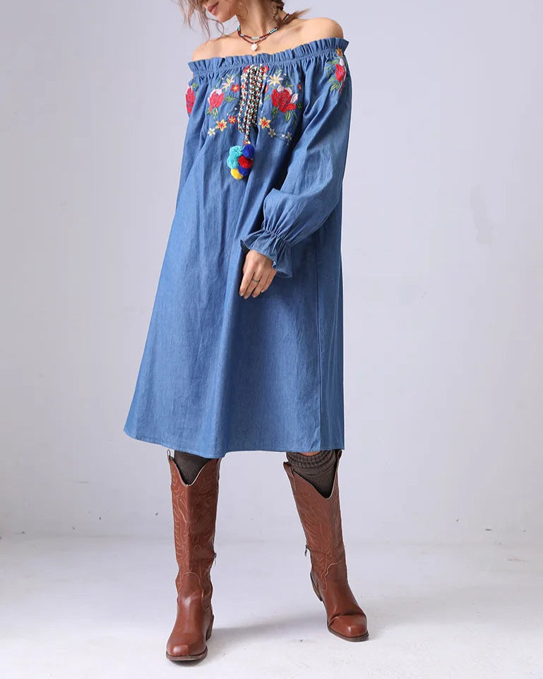 Luna Tassel Denim Dress