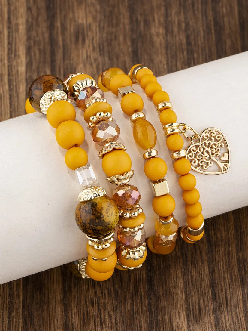 Boho Tree Charm Bracelet Set