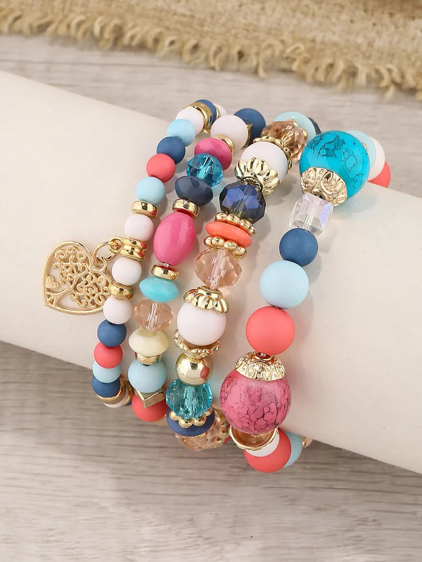 Boho Tree Charm Bracelet Set