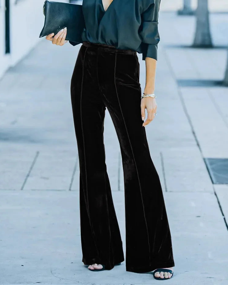 Velvet Allure Flare Pants