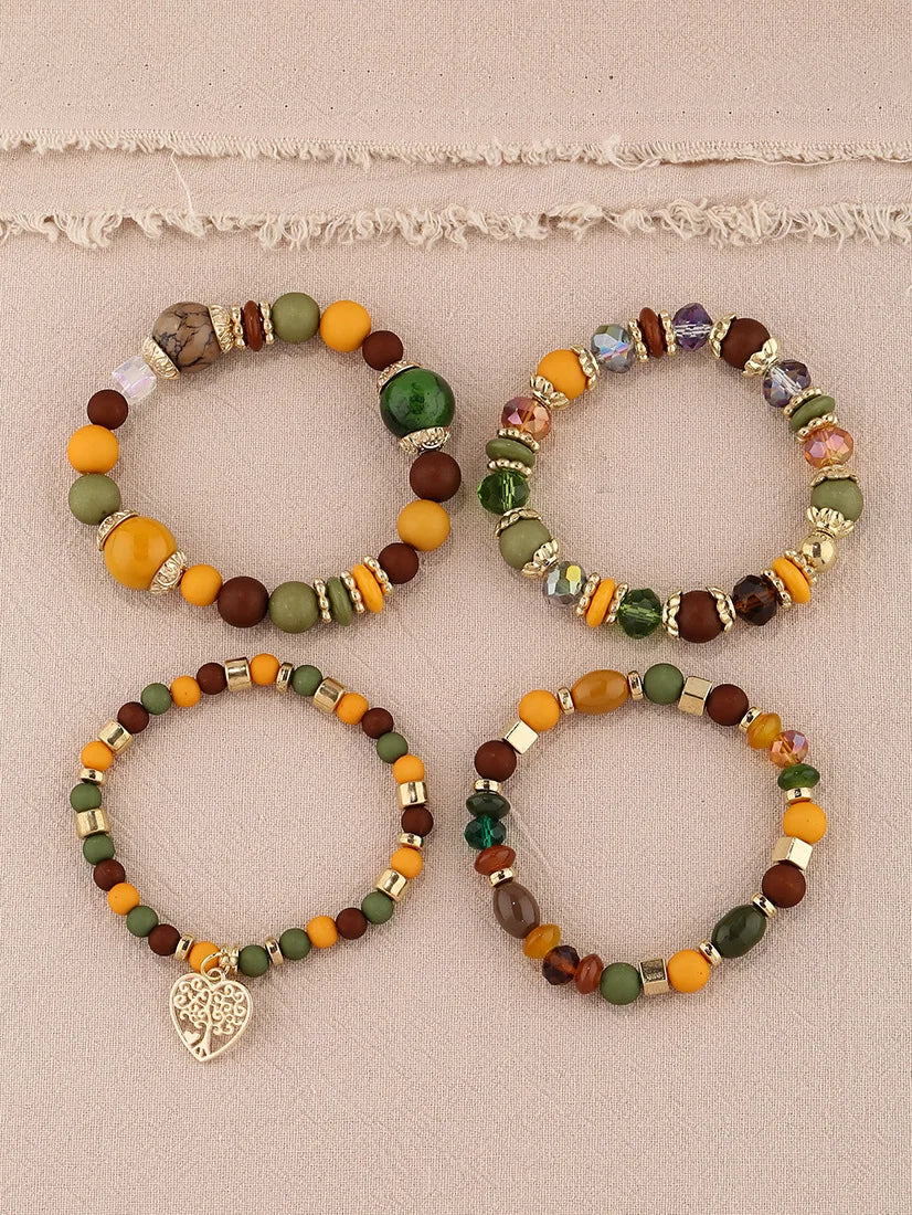 Boho Tree Charm Bracelet Set