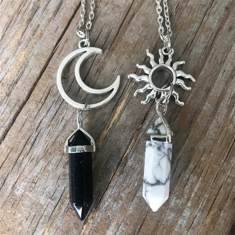 Sun & Moon Crystal Necklace Set