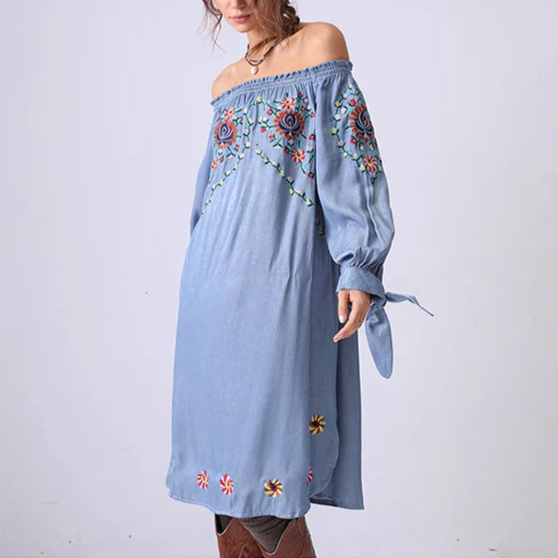 Indigo Bloom Denim Dress