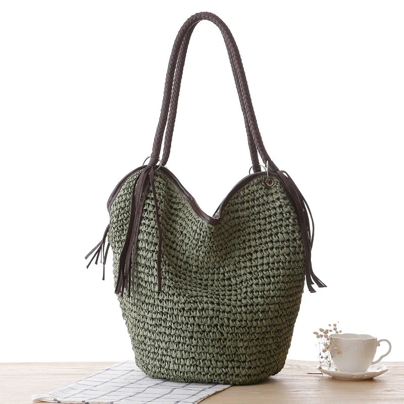 Tassel Dune Straw Bag