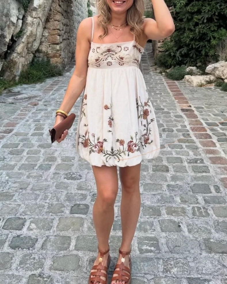 Solana Embroidered Mini Dress