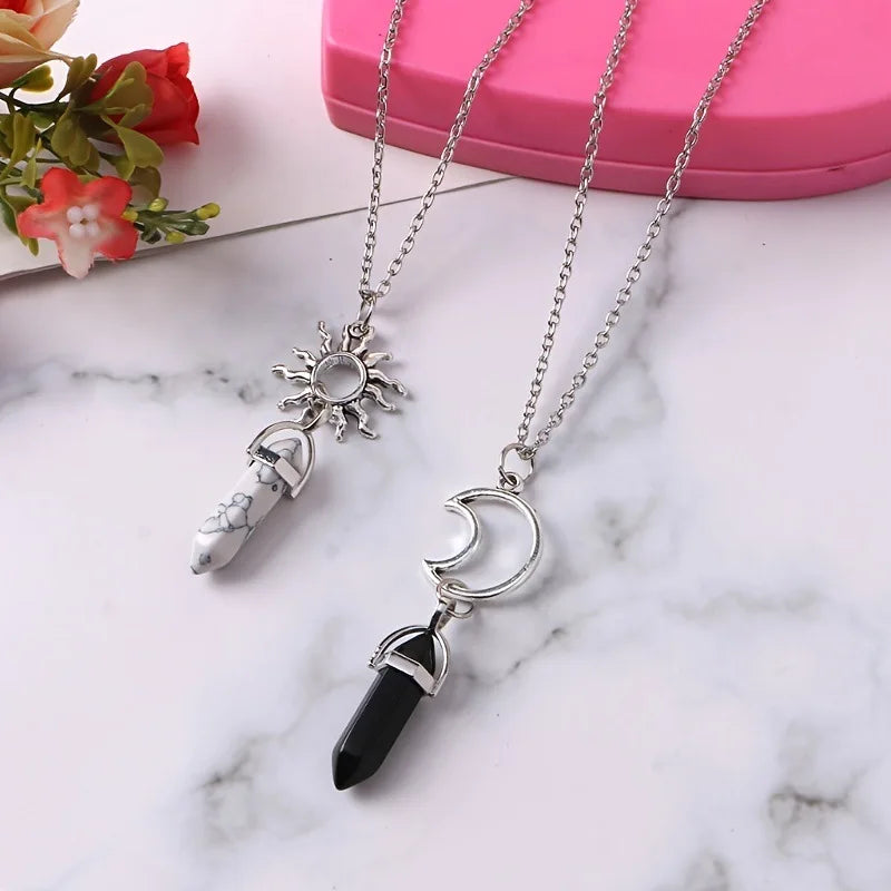 Sun & Moon Crystal Necklace Set