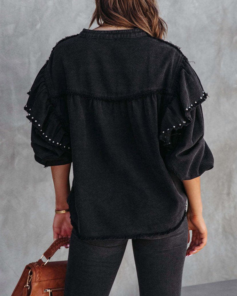 Boho Ruffle Lantern Jacket