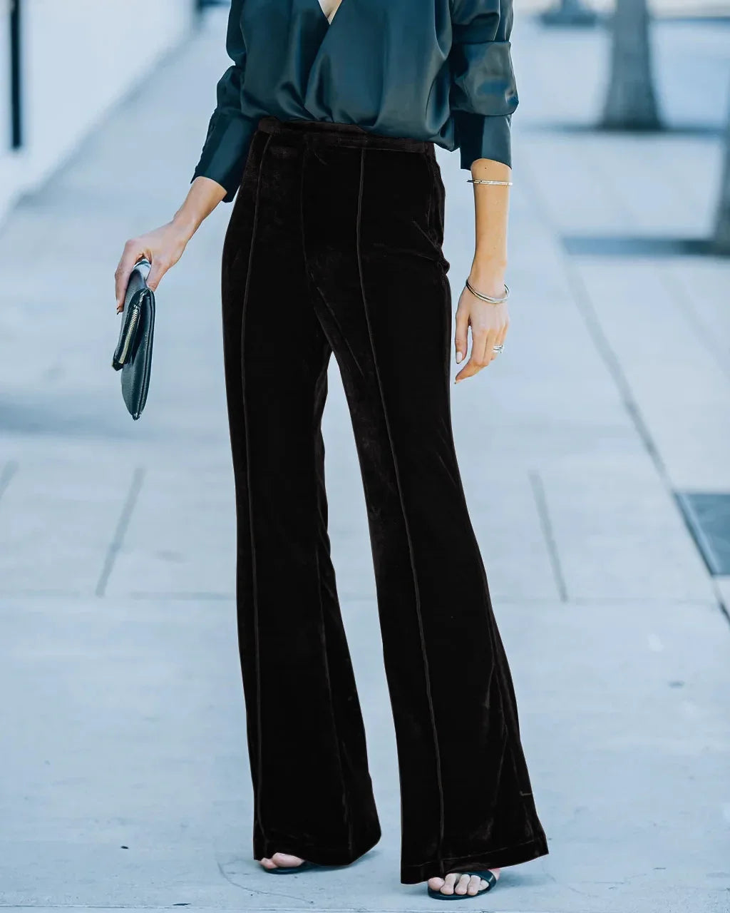 Velvet Allure Flare Pants