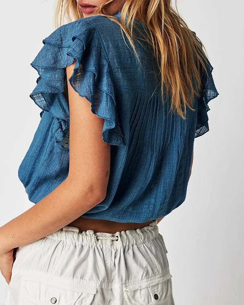 Solea Ruffle Charm Crop Top