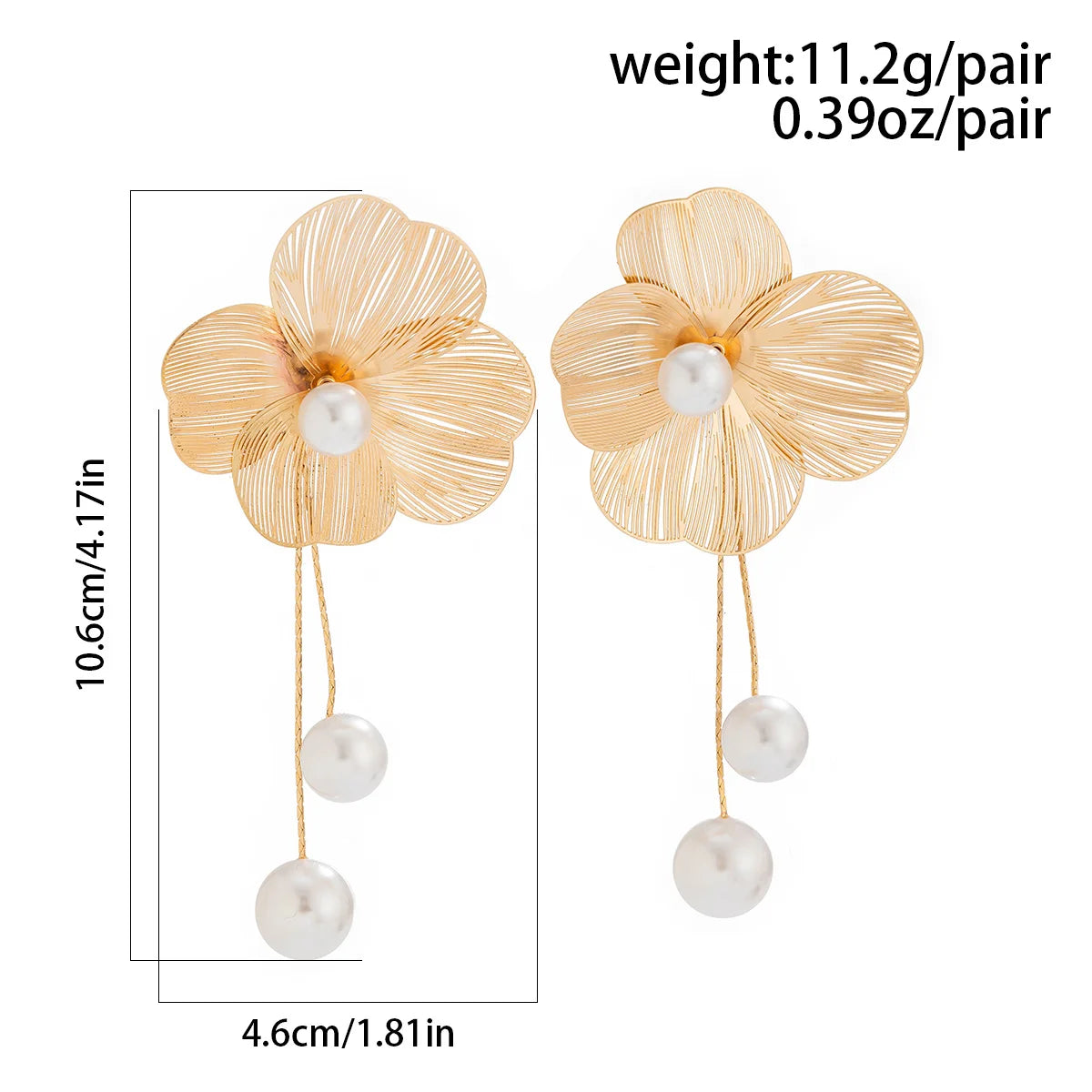 Pearl Petal Tassel Earrings