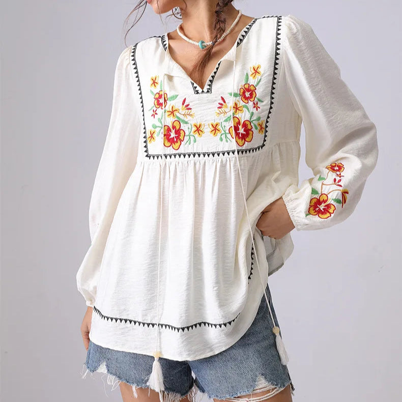Camila Folk Bloom Blouse