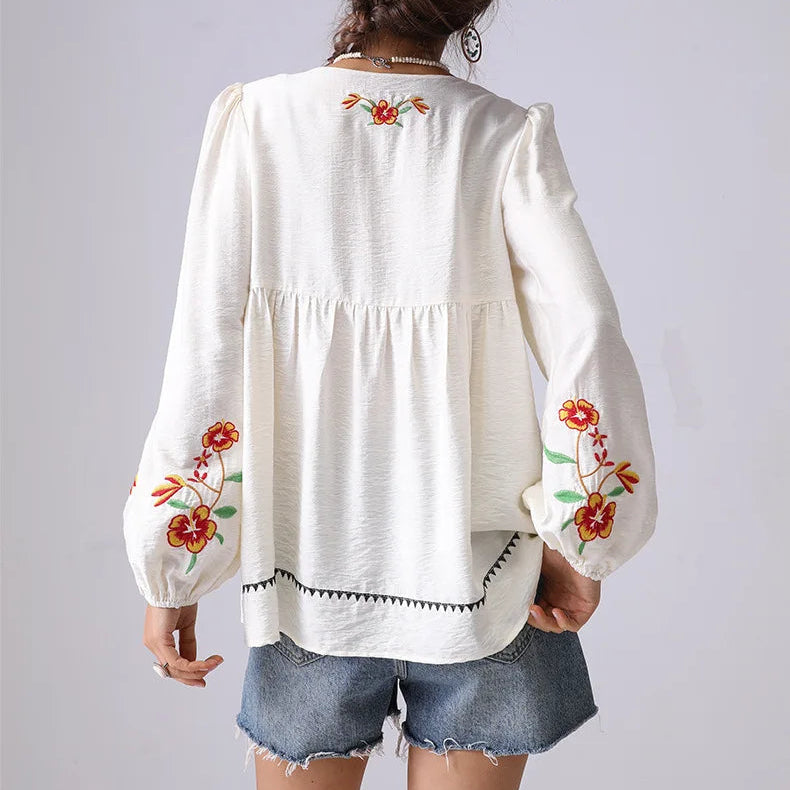 Camila Folk Bloom Blouse