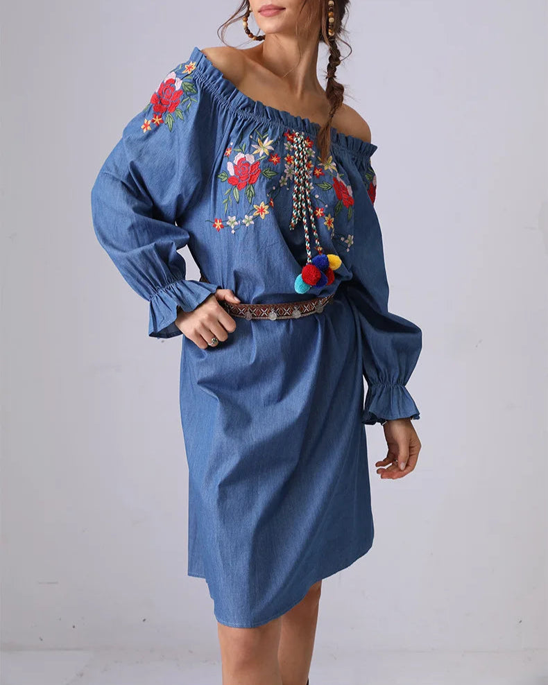 Luna Tassel Denim Dress