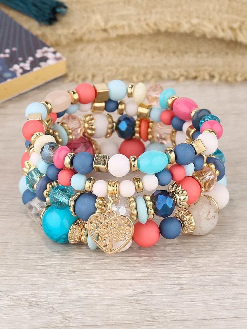 Boho Tree Charm Bracelet Set