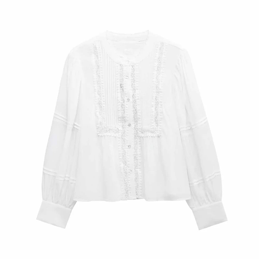 Lace Panel Boho Blouse