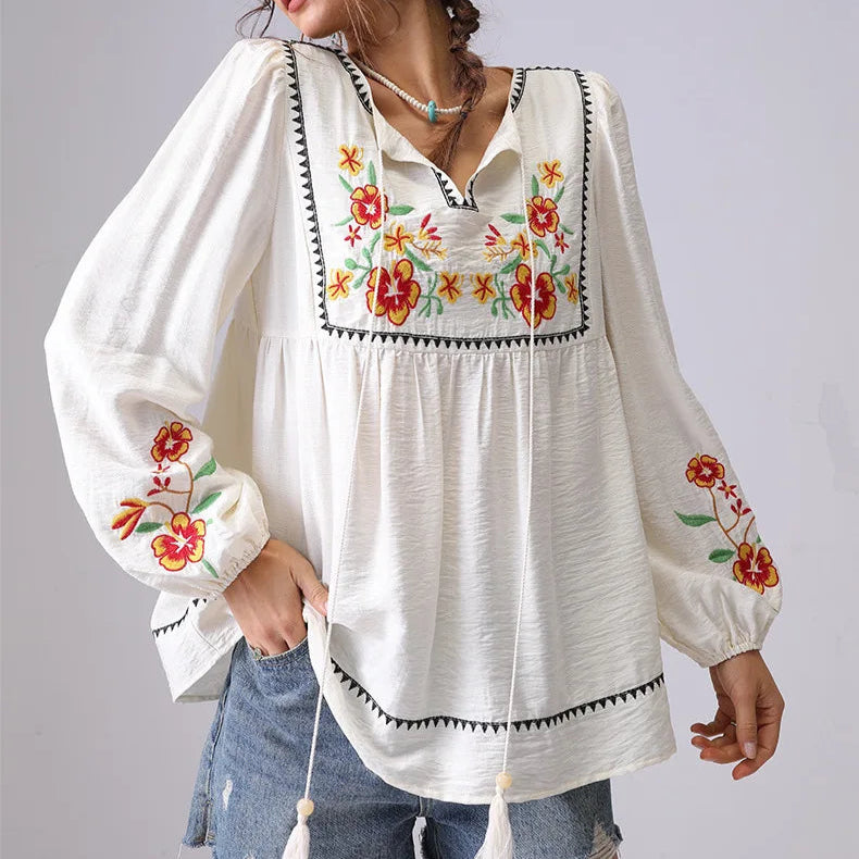 Camila Folk Bloom Blouse