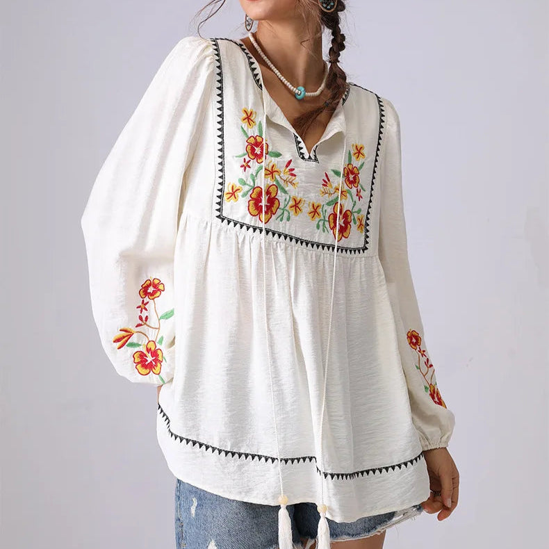 Camila Folk Bloom Blouse