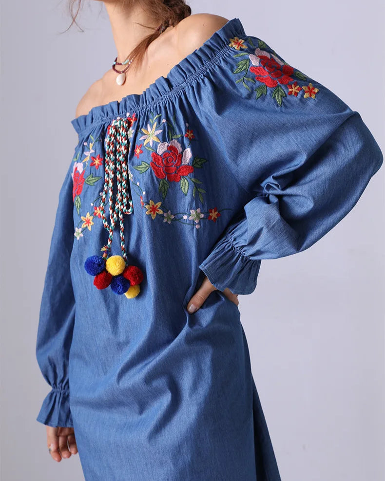 Luna Tassel Denim Dress