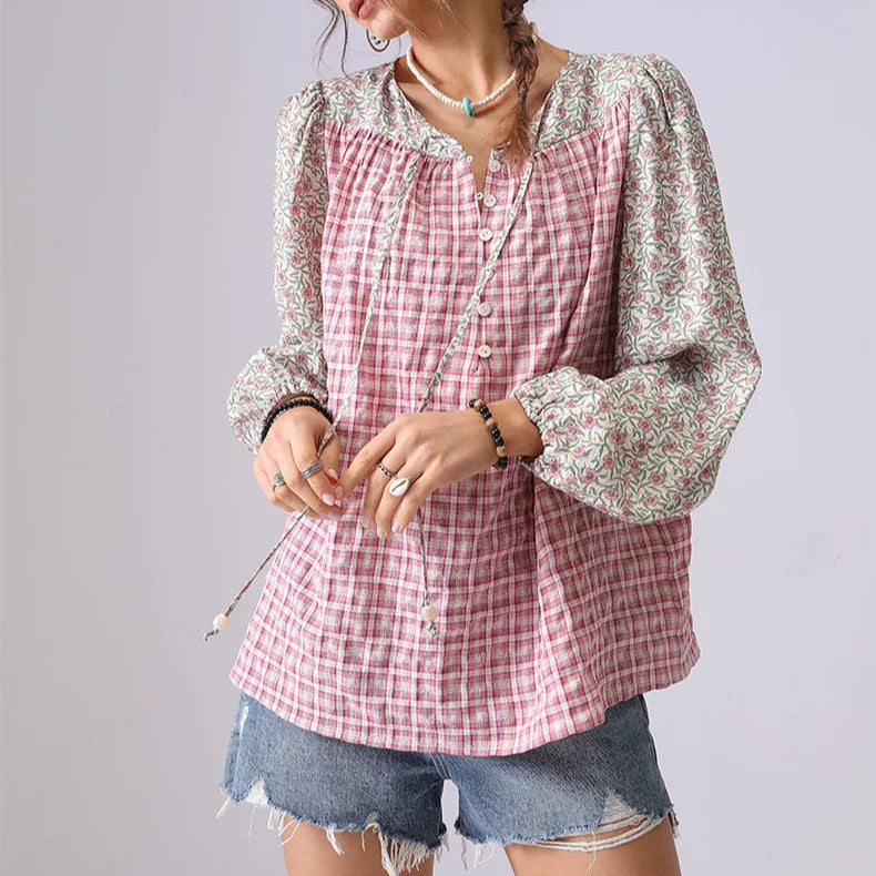 Rose Patchwork Blouse