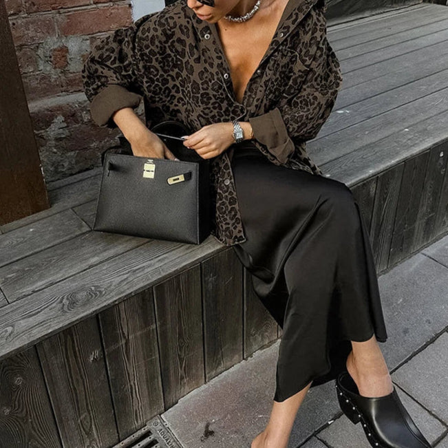 Vintage Leopard Print Shirt Jacket