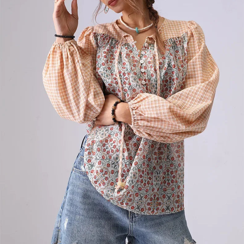 Boho Garden Tie Blouse