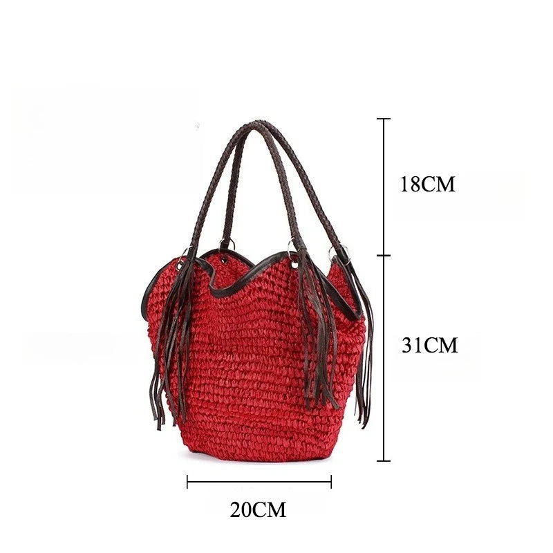 Tassel Dune Straw Bag