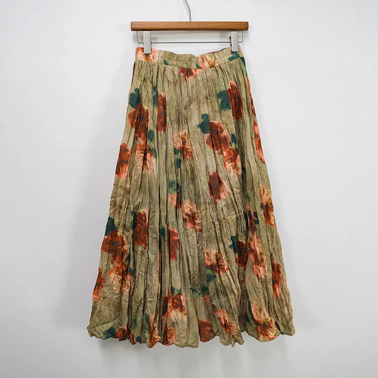 Boho Rose Draped Maxi Skirt