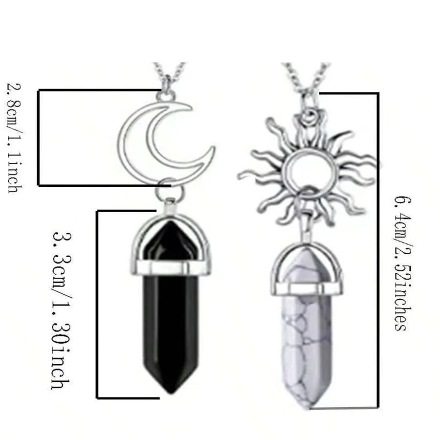 Sun & Moon Crystal Necklace Set