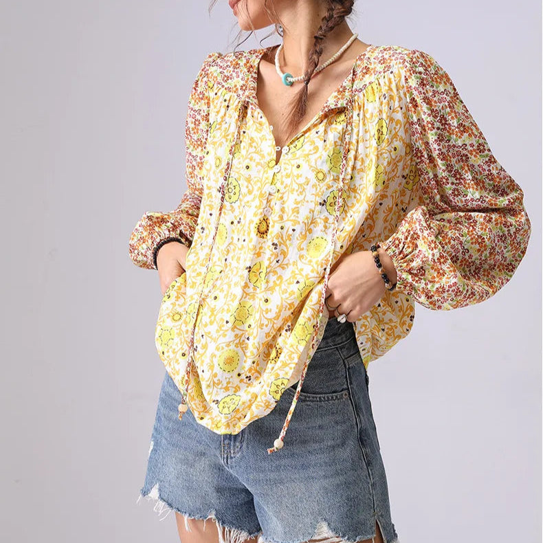 Liora Patchwork Blouse