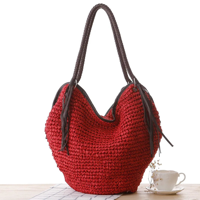 Tassel Dune Straw Bag