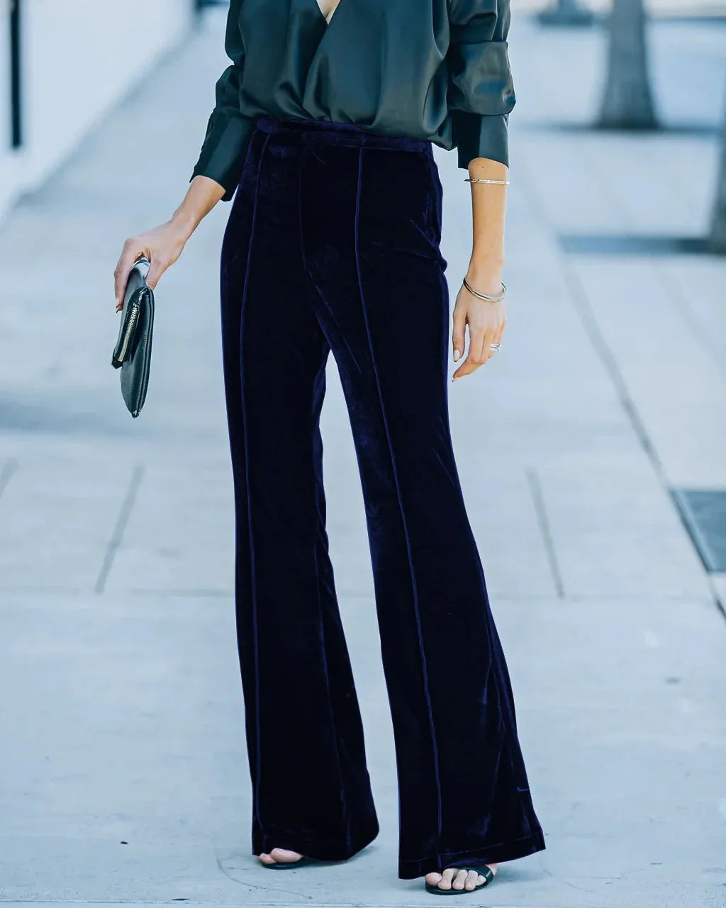 Velvet Allure Flare Pants