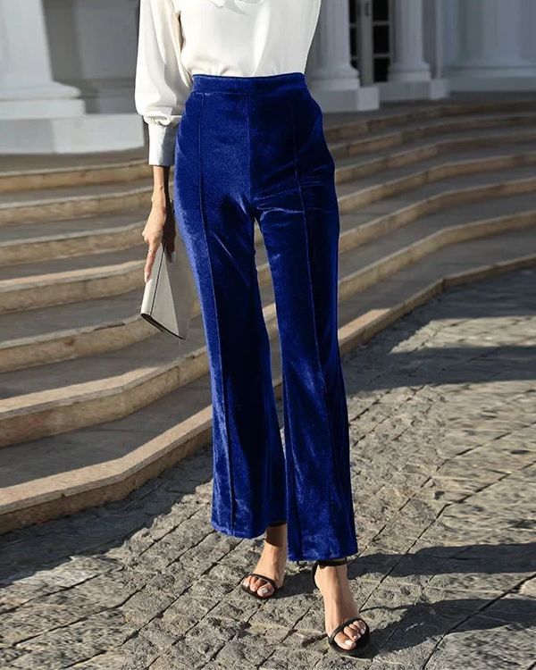 Velvet Allure Flare Pants