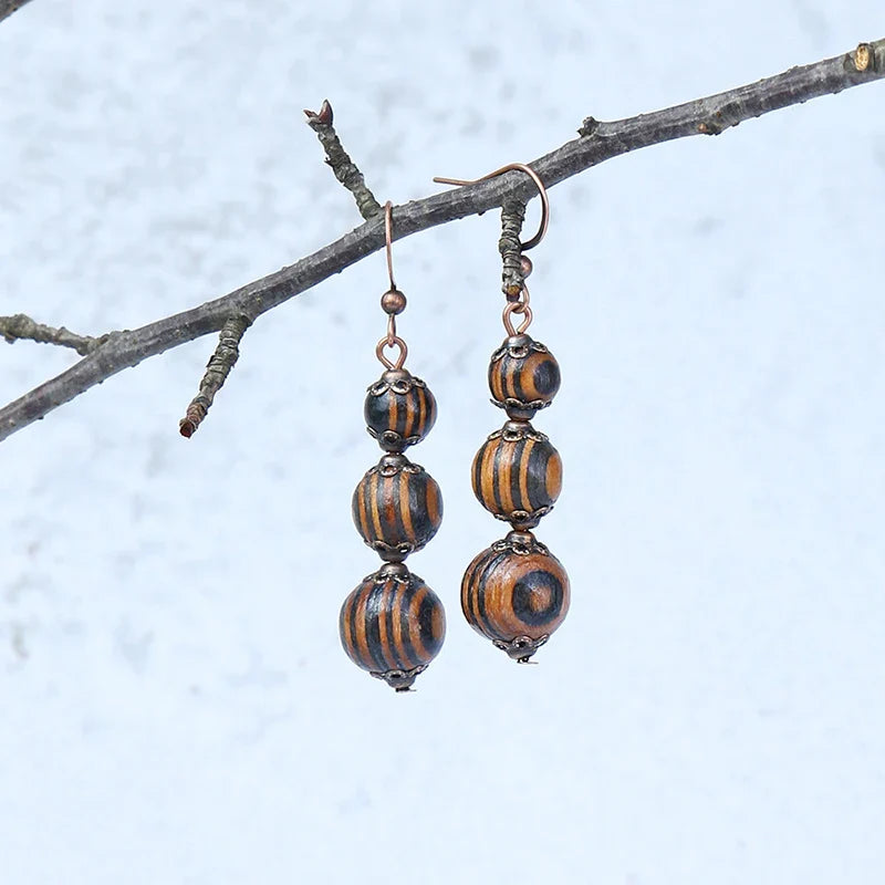 Wooden Drop Dangle Earrings