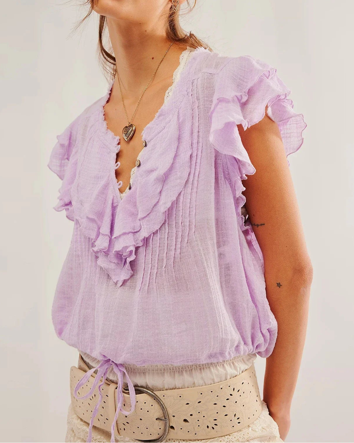 Solea Ruffle Charm Crop Top