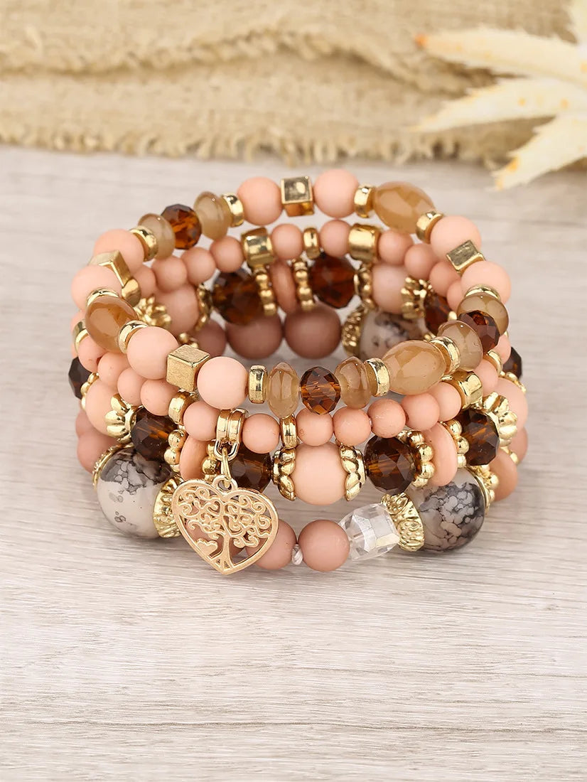 Boho Tree Charm Bracelet Set