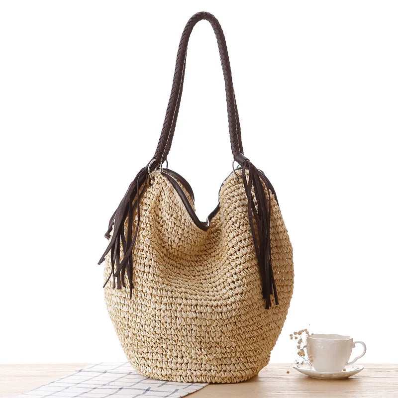 Tassel Dune Straw Bag