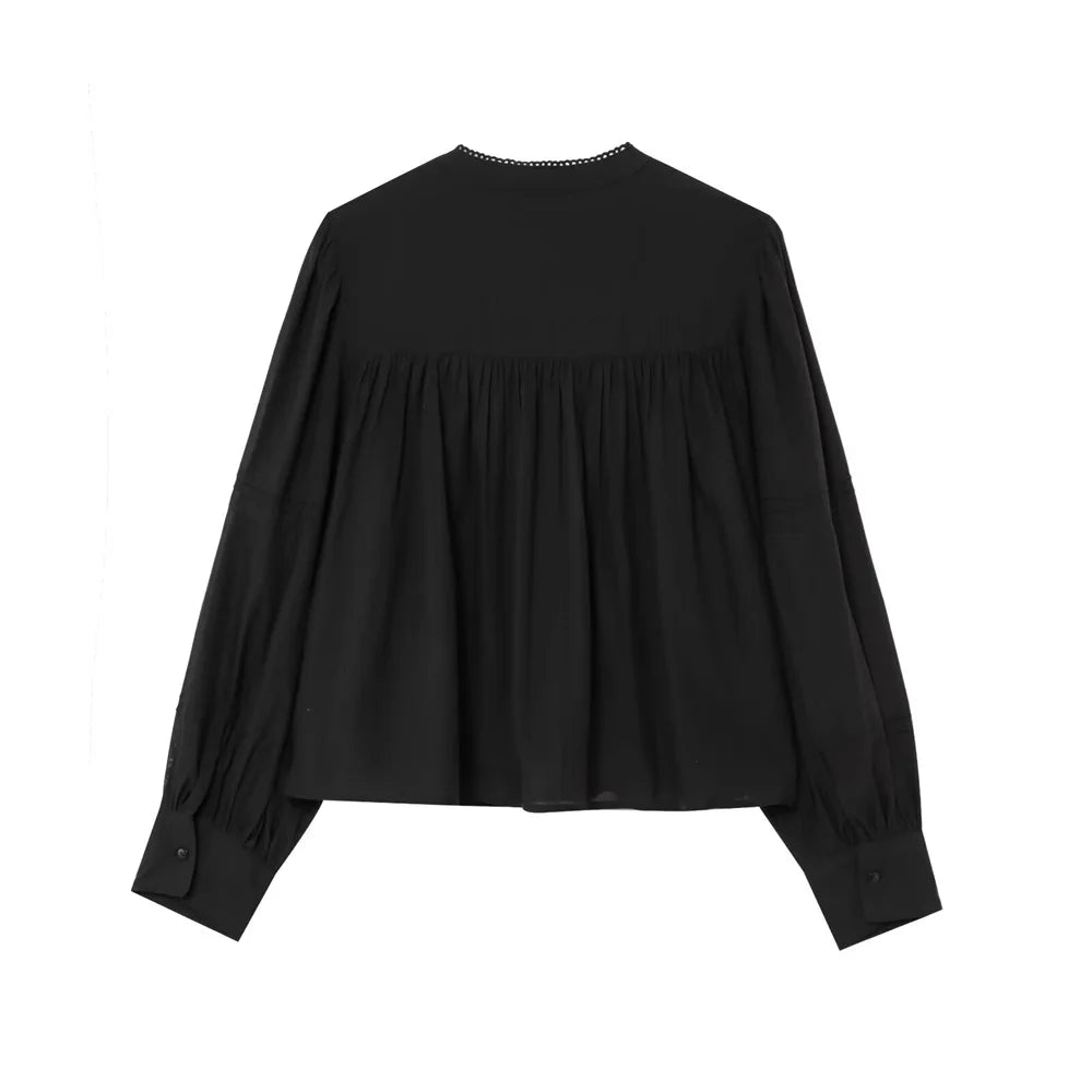 Lace Panel Boho Blouse